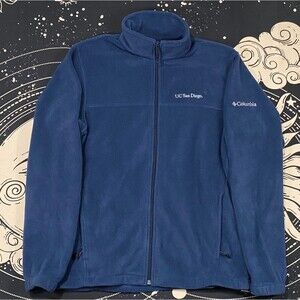 Columbia UC San Diego Full Zip Fleece Mens Medium Blue Outdoor Utility Casual